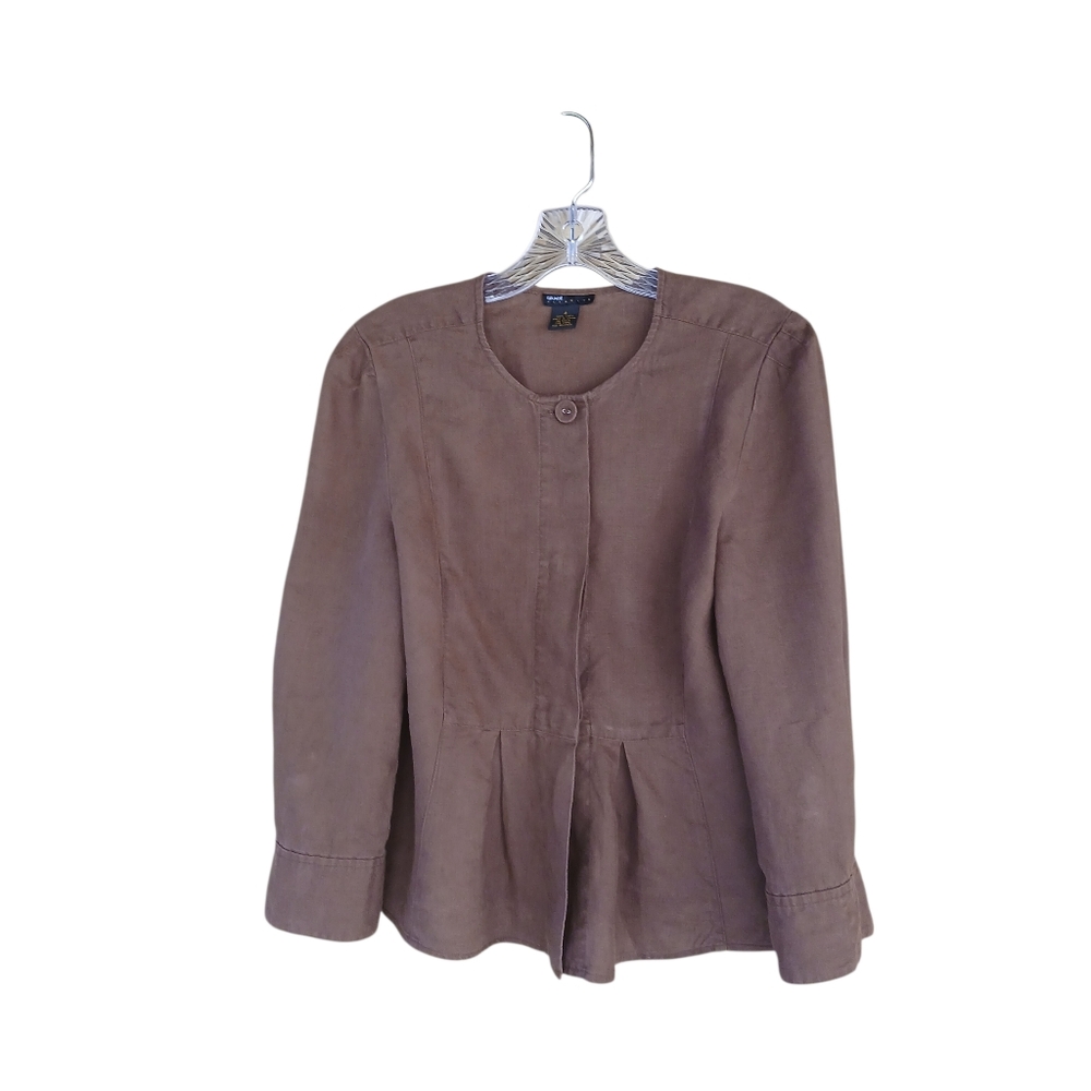 Grace Elements Brown Long Sleeved Linen Blouse 8